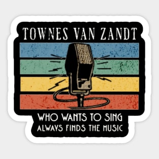 townes name / vintage microphone art Sticker